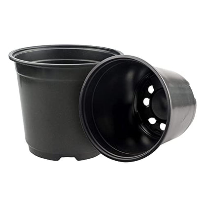 KINGLAKE 100 Pcs 6" Plastic Plants Nursery Pots Seedlings Flower Plant Container Seed Starting Pots Black - color: Black, size: 6 Inch