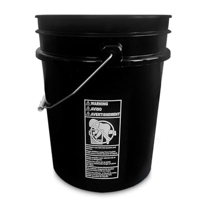 5 Gallon Bucket - Food Grade Bucket, Metal Handle Grip, BPA-Free, Heavy-Duty 90 Mil HDPE Plastic Pail, Stackable Utility Container, Made in USA, Lid Not Included, Black, 120 Packs - color: Black, size: 120 Packs