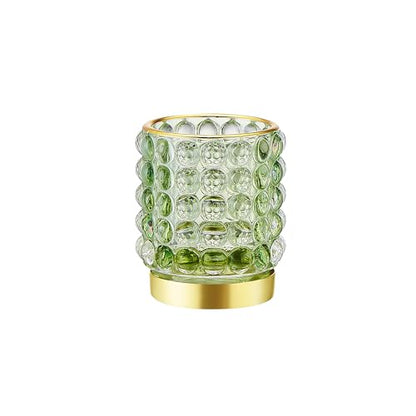 Makeup Brush Holder Organizer,Toothbrush Holders,Desk Pen Pencil Holder,Multifunctional Vintage Glass Brush Cup(A38-5-US/Green/S)