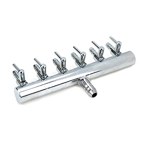 Air Flow Splitter Aquarium Stainless Steel 6 Ways Lever Control Valve