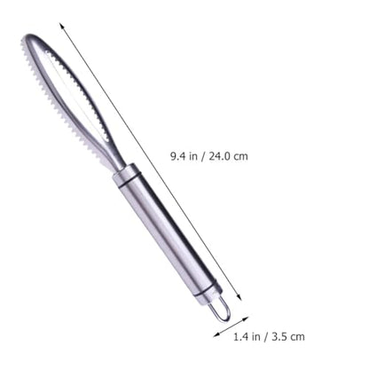 MAGICLULU Fish Scale Scraper and Fishbone Tweezer Set, Stainless Steel Seafood Tools Shrimp Deveiner, Precision Kitchen Gadget for Fish Cleaning and Scale Removal, 3pcs White Box Kit