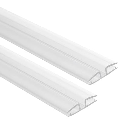 2 Pcs Clear PVC Piano Style Living Hinge, 48 Inch No Screws or Glue for 4-6mm Glass Acrylic, Durable PVC Plastic Hinges for Plexiglass Panels, Golf Cart Windshield Hinge, Acrylic Panels, Glass Hinges - color: Transparent