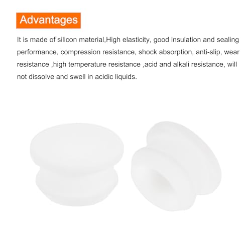 MECCANIXITY Silicone Snap in Locking Hole Plugs,Rubber Panel Seal Cover Flush Type Panel Round for Kitchen Rubber Bulkheads Waterproof Sealing Plugs 19mm/0.7 Inch Diameter White,Pack of 6