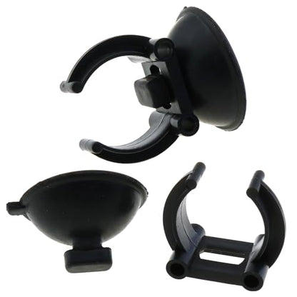 12 Aquarium Heater Suction Cups with 0.95 Inch Clip Black Standard Heater Rod Holder Fish Tank Clip (Not for Airline Tubing), Suction Base 1.3 Inch