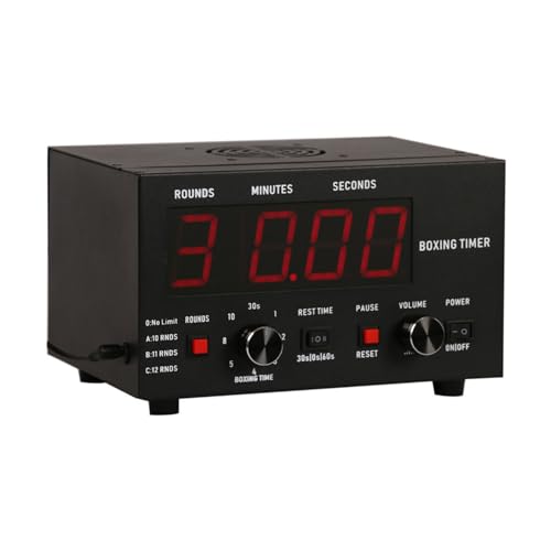 Boxing Interval Timer,Professional Gym Timer with LED Display,Selectable Training Time and Cycle Repetitions,Adjustable Sound Gym Interval Timer Red - color: Red
