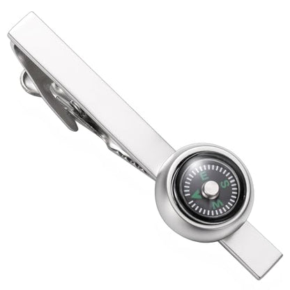 HAWSON 2/2.2 Inch Various Tie Clips for Men Unique, Personalized Novelty Tie Bars Pins Tacks, Funny Theme Wedding Holiday Gifts for Husband Groomsmens - style: Compass
