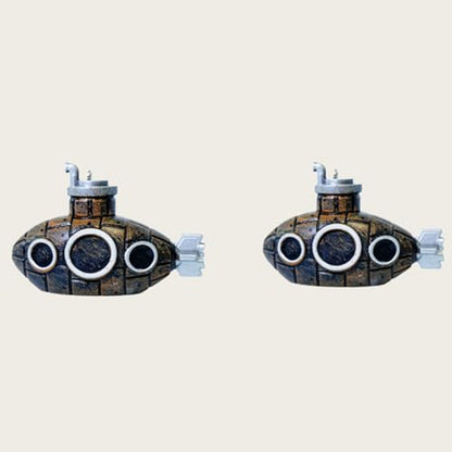 2Pcs Floating Fish Tank Decoration, Retro Submarine Set, Aquarium Resin Fish Tank Accessories