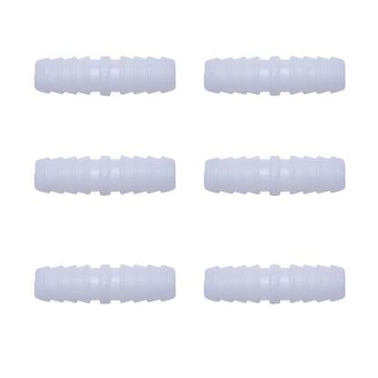 6PCS 1/2" x 1/2" Plastic Hose Connector,Barbed Splicer Mender Adapter Union for Aquarium and Air Hose Repair - size: 6Pcs,1/2" x 1/2"