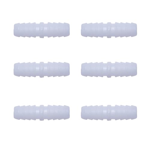 6PCS 1/2" x 1/2" Plastic Hose Connector,Barbed Splicer Mender Adapter Union for Aquarium and Air Hose Repair - size: 6Pcs,1/2" x 1/2"