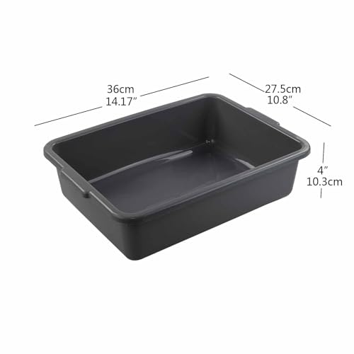 Bringer 4-Pack Gray Commercial Bus Tubs, 8 L Small Plastic Bus Box