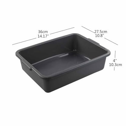 Bringer 4-Pack Gray Commercial Bus Tubs, 8 L Small Plastic Bus Box