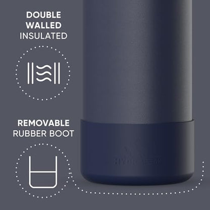 Hydrapeak 32oz Sport Insulated Water Bottle with Straw Lid, Leak & Spill Proof, Keeps Drinks Cold for 24 Hours, Hot for 12 Hours, Premium Stainless Steel Water Bottles (32oz, Navy) - color: Navy