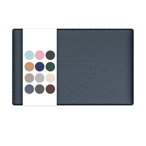 19" x 12" Waterproof Silicone Mat in Multiple Sizes & Colors, Under Sink Mat for Kitchen & Bathroom, Pet Food Pad for Dogs & Cats, Kitchen Cabinet Liner, Multi-Purpose for Storage(Dark Grey)
