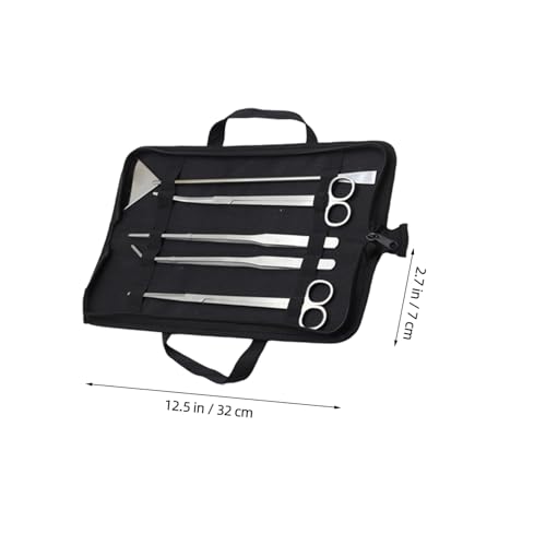 Toddmomy 5pc Set Aquarium Stainless Steel Scissor Tweezer Scraper Plant Maintenance Tools for Freshwater Saltwater Tanks