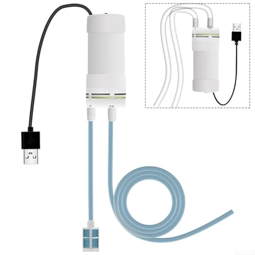 5V Water Pump, USB Electric Vacuum Pump, Self-Priming Portable Design, Plastic Build, 4L Min Flow, 6MM Tube, White, for Aquarium, Balcony, Travel, Outdoor(5 Meter) - size: 5 Meter