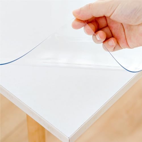 Clear Table Cover Protector, 12 x 54 Inch, 1.5mm Thick Plastic, Vinyl Table Protector for Desks - size: 12" x 54"