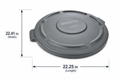 Rubbermaid Commercial Products BRUTE Trash Can Dome Lid, Gray, 32-Gallon, Compatible with the Rubbermaid Heavy Duty 32 Gallon Garbage Bins