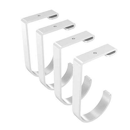 FLEXIMOUNTS 4 Pack Add-On Storage Flat Hooks, White - color: White, size: Flat Hook x 4