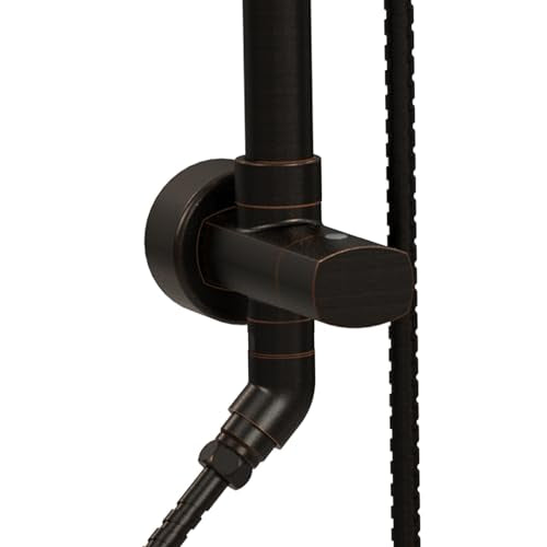 PULSE ShowerSpas Kauai III Oil-Rubbed Bronze Rain Shower Head with Handheld Spray - 2.5 GPM, 8" Showerhead, 5-Function HandShower, Adjustable Slide Bar - Shower Heads with Handheld Spray Combo - size: 2.5 Gallon Per Minute, style: Oil-Rubbed Bronze