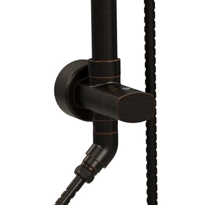 PULSE ShowerSpas Kauai III Oil-Rubbed Bronze Rain Shower Head with Handheld Spray - 2.5 GPM, 8" Showerhead, 5-Function HandShower, Adjustable Slide Bar - Shower Heads with Handheld Spray Combo - size: 2.5 Gallon Per Minute, style: Oil-Rubbed Bronze