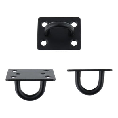 Dnyta 8Pcs Stainless Steel Ceiling Hook Pad Eye Plate Wall Mount Ring Hooks - color: Black, Square-shaped, size: Medium (8pcs)