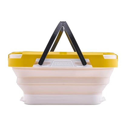 Collapsible Bait Bucket with Aerator-White/Yel - size: 6Qt, style: Bucket w/ Aerator