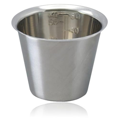 Graduated, Steel Medicine Cups with Liquid Measuring, 2 oz