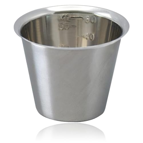 Graduated, Steel Medicine Cups with Liquid Measuring, 2 oz