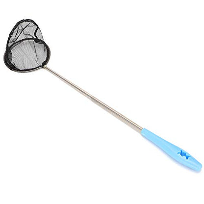 SUNGOOYUE Stainless Steel Aquarium Shrimp Net, Extendable Fine Mesh Fish Skimmer Net with Long Handle, 8cm Round or Square Head, for Shrimp and Small Fish in Tank - size: Round 0.6x0.6m / 2x2ft
