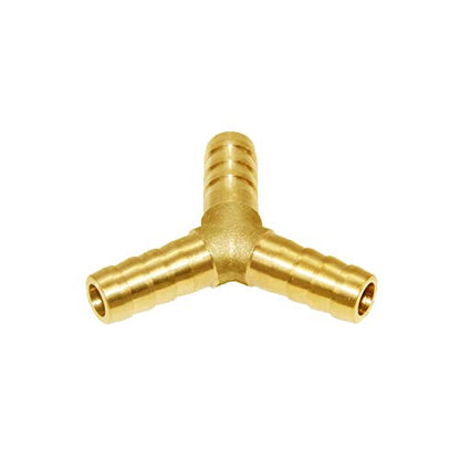 3/8" Hose Barb Y Shaped 3 Way Union Fitting Intersection/Split Brass Water/Fuel/Air - size: 3/8 Inch
