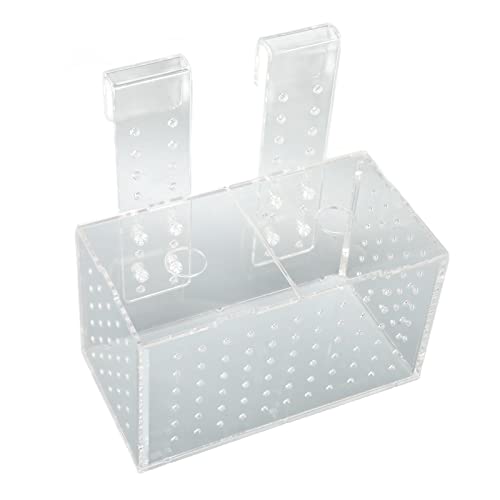 Fish Breeding Isolation Box, Acrylic Aquarium Hatchery 17x9x10cm, Transparent with Hook Installation - Easy Observation, Secure Lid Design, Suitable for Small Fish Tank (17 * 9 * 10CM) - size: 17*9*10CM