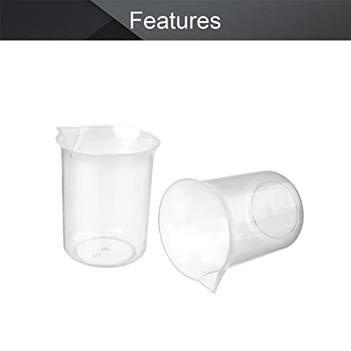 Othmro 3Pcs 100ml Measuring Cups PP Plastic Graduated Beaker Clear Scale Cups Plastic Graduated Cups Liquid Measuring Mixing Cups Graduated Plastic Measuring Cups for Lab Kitchen Liquids Transparent