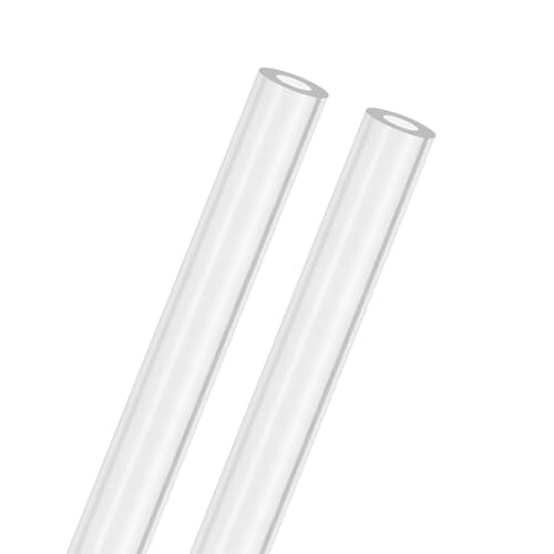 M METERXITY 2-Pack Clear Rigid Acrylic Pipe, 10mm[0.39"] ID x 20mm[0.79"] OD Plastic Round Tube for Water Cooling System/Lamps/Fountains/Aquariums/Display Stand, Acrylic Tubing [305mm/12IN] - size: 10mm ID x 20mm OD