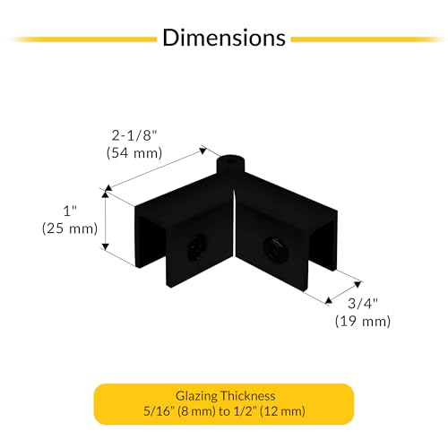 AS0GTG91MBL Matte Black Adjustable "Sleeve Over" Glass Clamp
