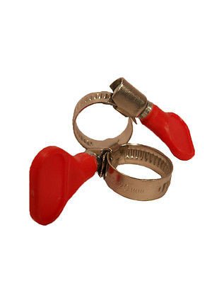 Stainless Steel Band Pond Hose Clamps 1 Inch (25mm) x 2 Pack, Smooth Band Hose Clamps, Water Garden koi Fish Pond tubing Clamps