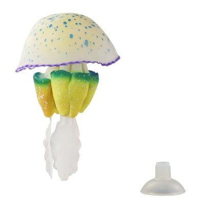 WishLotus Aquarium Jellyfish Decoration, Soft Silicone Glowing Aquarium Decorations Fluorescent Jellyfish with Suction Cup New Upgraded Simulation Aquarium Decor for Various Fish Tank (C 1, Blue)