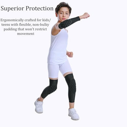 Boys & Girls Compression Knee Sleeves, Protective Leg Support L - size: Large
