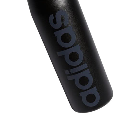 adidas Stainless Steel Metal Straw Water Bottle 600 mL - color: Black/Onix Grey, size: 20 Ounces
