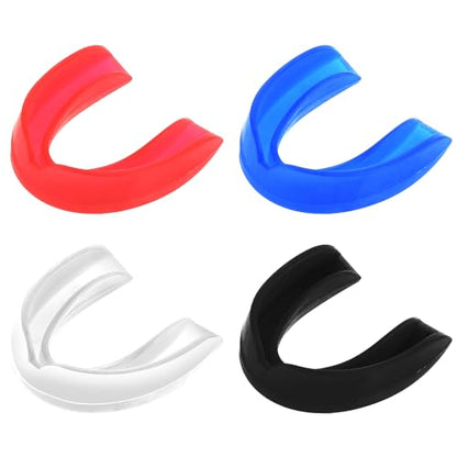 4 Pcs Sports Mouth Guards Sports Athletic Mouthpiece Teeth Shield | Adults Junior, Protection, for Boxing MMA, Basketball Football, Hockey Karate Taekwondo, Judo Martial Arts