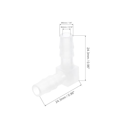 uxcell 1/4" 90 Degree Elbow Hose Barb, 6pcs L-Shaped Aquarium Air Valve Connector Tubing for Fish Tank Pond Air Line - size: 0.25 Inch