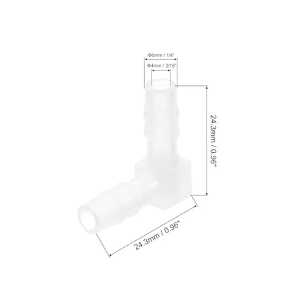 uxcell 1/4" 90 Degree Elbow Hose Barb, 6pcs L-Shaped Aquarium Air Valve Connector Tubing for Fish Tank Pond Air Line - size: 0.25 Inch