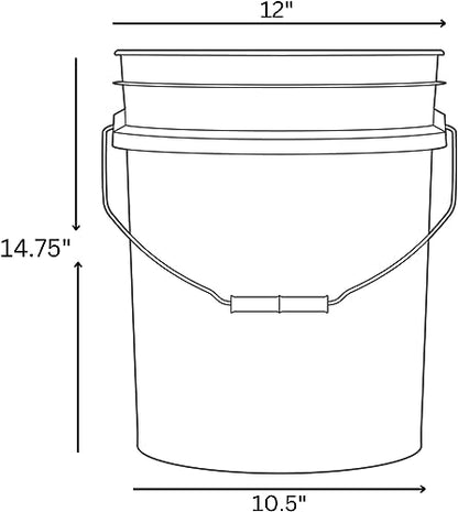 5 Gallon Food Grade Reflex Blue Bucket with Screw on Lid- Pack of 3- Made in USA