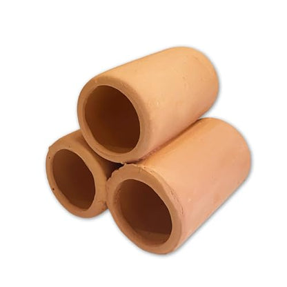 Triple Stacked Ceramic Pleco Cave – 4" x 4" x 4" – 3 Tubes with 1.5" Openings for Cichlids & Plecos