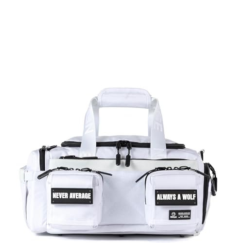 WOLFpak 30L Perfect Duffle Bag - Sports Tactical Gym Bag (Polar White) | Laptop Pouch, MOLLE Compatible, Padded Straps, 1000D Waterproof Fabric, Dual Cup Holders, Military Grade - color: Polar White
