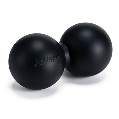 Aegero Peanut Massage Ball-Double Lacrosse Massage Ball (Black Firm Ball) | Mobility Ball for Myofascial Release,Yoga Therapy,Trigger Point Therapy ,Muscle Knots and Acupoint Massage - color: Black