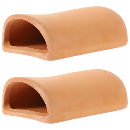 Amosfun Aquarium Tank Decoration Pottery Fish Hiding Shelter Breeding Cave for Shrimp Goldfish 2 x 4.7 x 1.6 Inch, 2 Pack