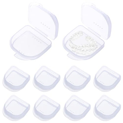 10 Pack Retainer Case,Dental Retainer Box with Vent Holes - color: Transparent
