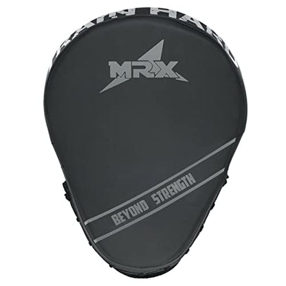 Punching Mitts MMA Muay Thai Boxing Pads, Gel Tech Leather Curved Focus Mitts, Training Hand Pads Sparring Martial Arts Karate Dojo Target Strike Shield - color: Black/Silver