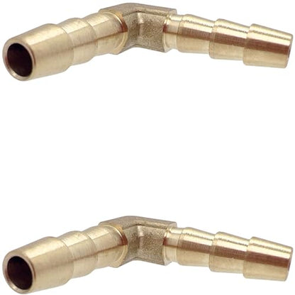 2PCS Brass 3/16" x 3/16" Hose Barb Fitting Barbed 90 Degree Elbow Connector L Right Angle Barbed Fitting by CX WONDERLAND - size: 3/16" Hose Barb