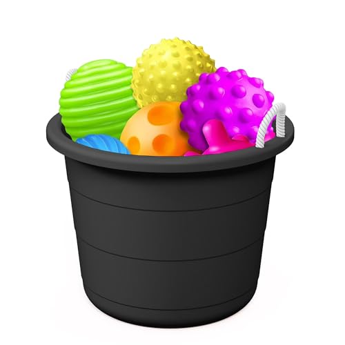 Flexible 17-Gallon Plastic Storage Tub with Rope Handles, Lightweight, Multi-Purpose, Black, 21.5x21.5x16.5 Inch, Indoor/Outdoor Use